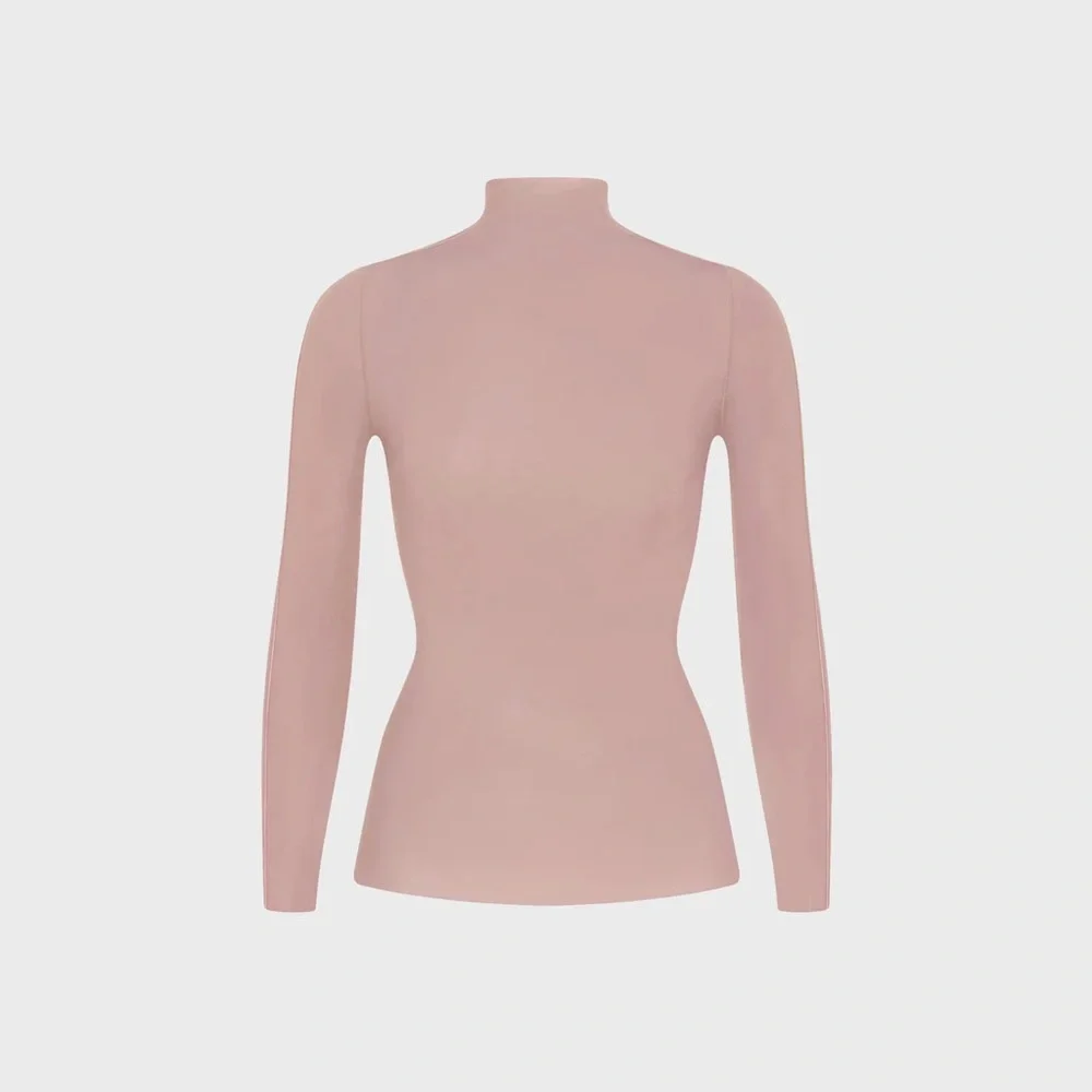 🔥NWT SKIMS x NIKE Weightless Layers Mock Neck Long Sleeve HIMALAYAN (TOP ONLY) - Picture 10 of 11